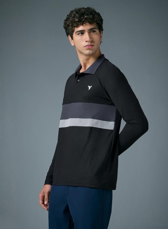 Technosport Men Slim Fit Contrast Panel Polo - Image 4