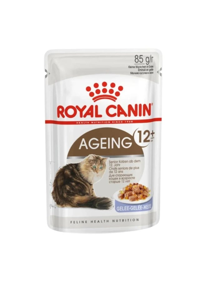 رويال كانين طعام رطب للقطط من الجيلي، مناسب للقطط من عمر 12 سنة فما فوق - 12 × 85 غرام - Image 4