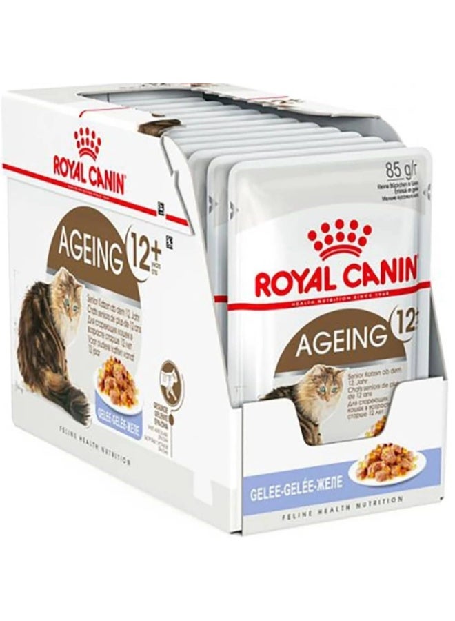 رويال كانين طعام رطب للقطط من الجيلي، مناسب للقطط من عمر 12 سنة فما فوق - 12 × 85 غرام - Image 2