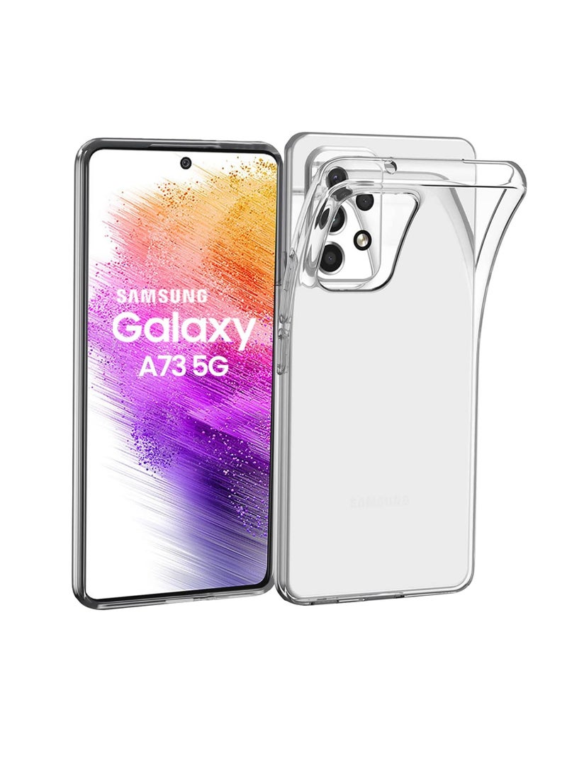 Case Compatible with Samsung Galaxy A73 Case Crystal Clear Soft TPU Gel Case Flexible Silicone Anti-Scratch Camera Protection Transparent TPU Cover - Clear - Image 1