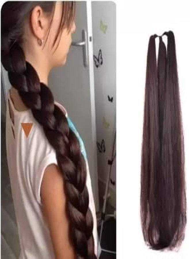 Truvic Nylon Hair Extension Generic Synthetic Parandi Choti For Women And Girls (20, Black) - Image 5