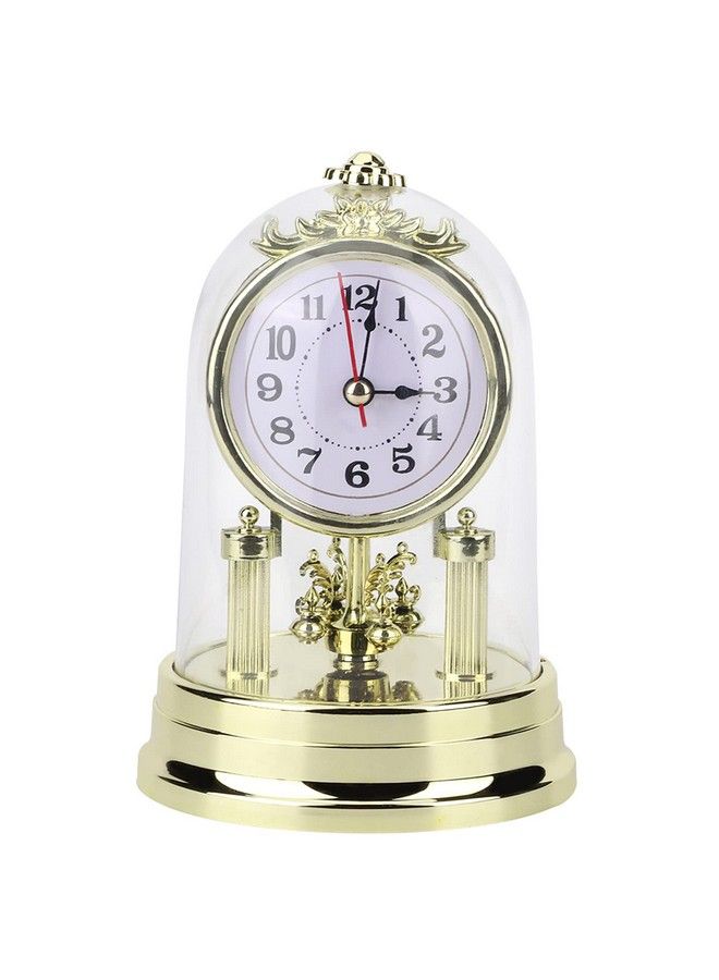 GOTOTOP Table Clocks For Living Room Decor Antique Wall Clock Baroque Retro European Style Table Clock Mantel Clock For Home Hotel Decorative Wall Mounted Desk Alarm Clock(Gold) - Image 1