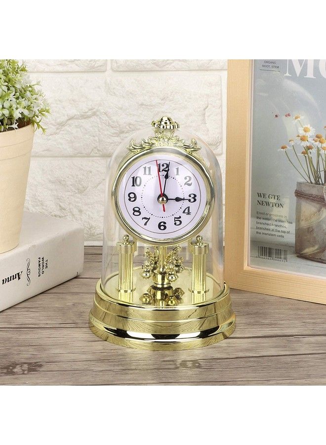 GOTOTOP Table Clocks For Living Room Decor Antique Wall Clock Baroque Retro European Style Table Clock Mantel Clock For Home Hotel Decorative Wall Mounted Desk Alarm Clock(Gold) - Image 3