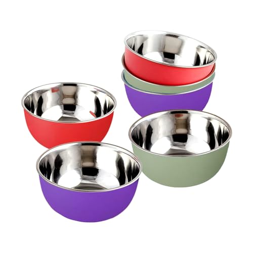 Zaib Stainless Steel Microwave Safe Bowls Set of 6 | Multipurpose Mixing, Salad, Fruit, Snack & Dessert Bowls | 350 ml Each | 12 cm | No Lid (12 CM- 6 Pcs Multicolor) - Image 1