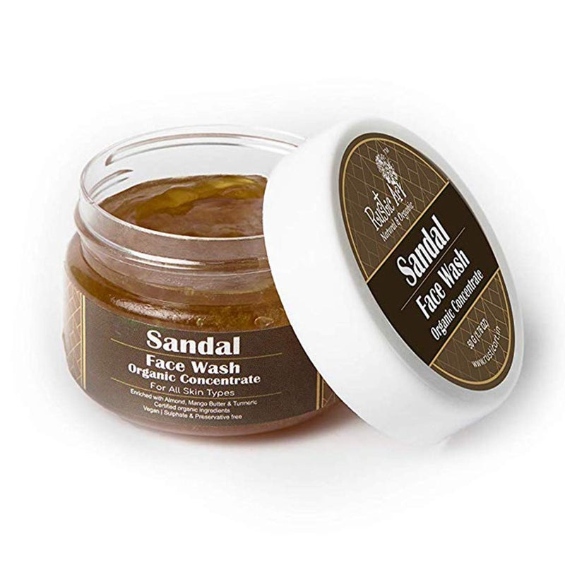 Rustic Art Organic Face Wash Concentrates for Deep Cleansing De Tanning with Sandal Neem Basil Geranium Charcoal Each 50 gms Pack of 3 - Image 3