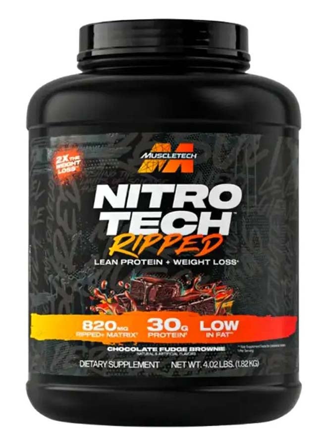 Nitro Tech Ripped Lean Protein Plus Weight Loss Chocolate Fudge Brownie 4.01lbs, 1.82kg