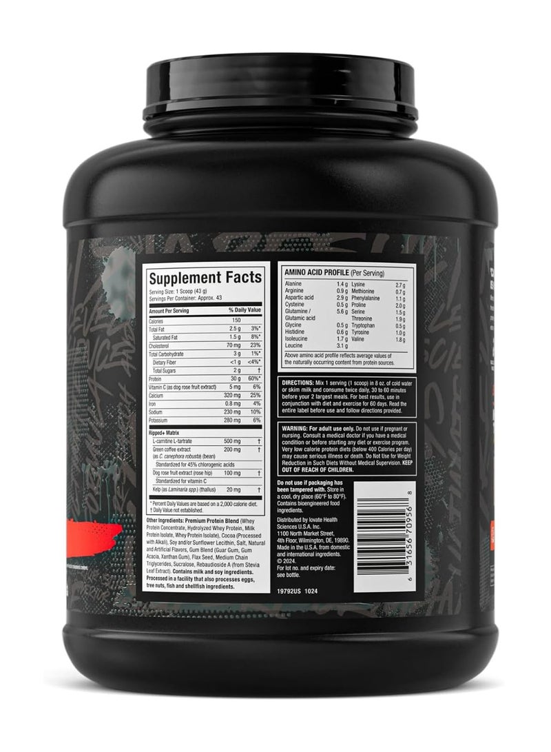 MuscleTech Nitro Tech Ripped Lean Protein Plus Weight Loss Chocolate Fudge Brownie 4.02LBS, 1.82kg - Image 5