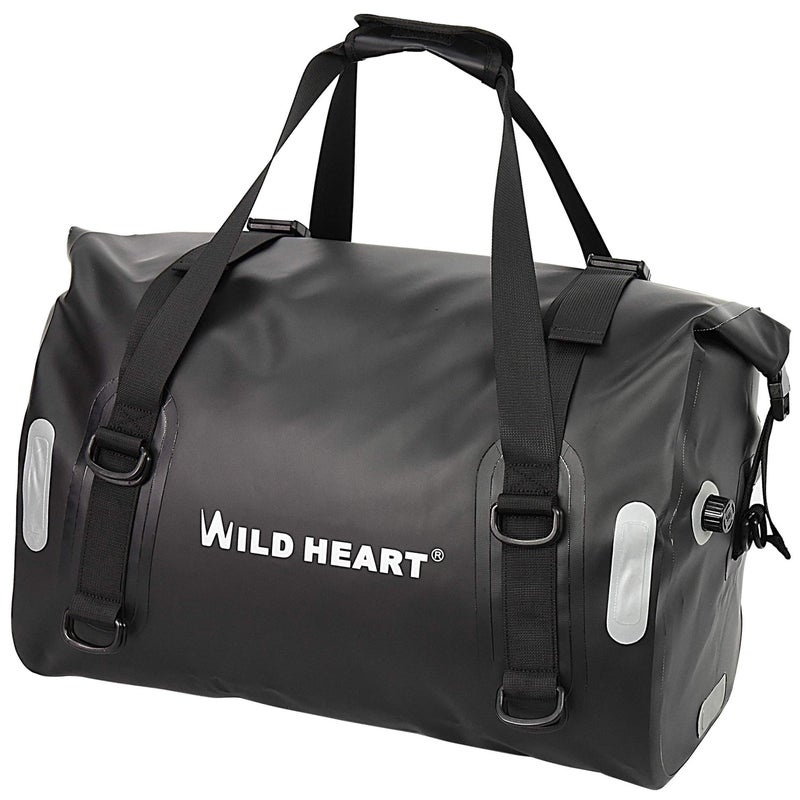 WILD HEART Waterproof Bag 55L 66L 77L Motorcycle Dry Duffel Bag for TravelMotorcycling CyclingHikingCamping 55L Black - Image 3