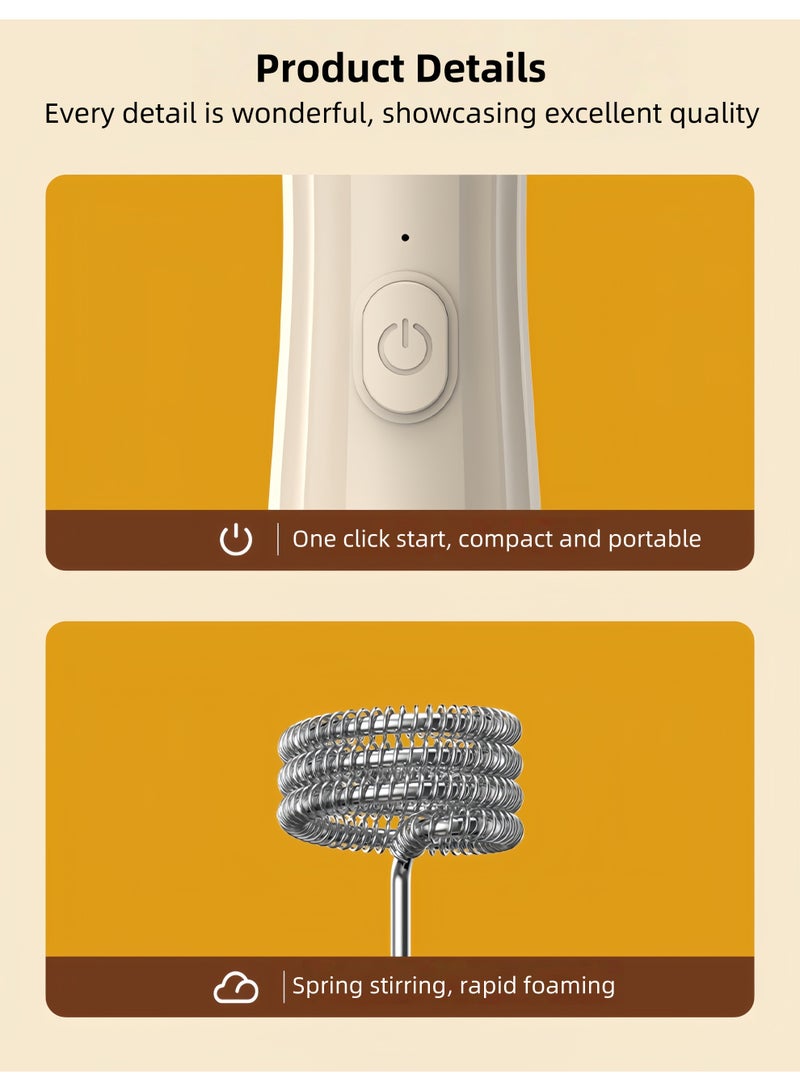 Electric milk frother, blender, wireless cream frother, handheld egg beater, household small coffee milk frother,Type-c charging port - Image 5