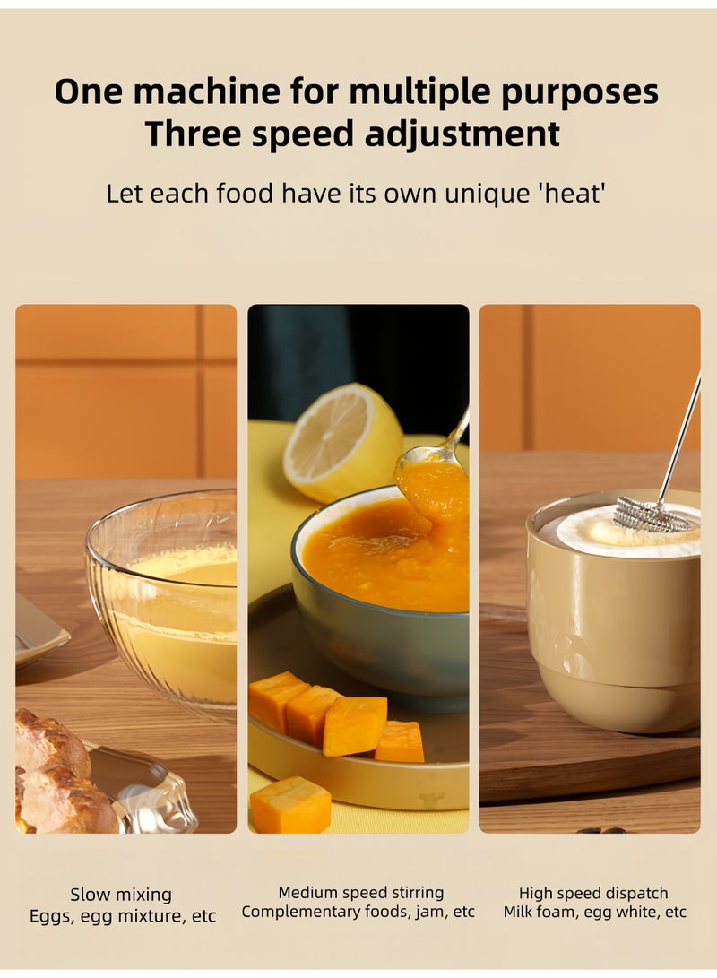 Electric milk frother, blender, wireless cream frother, handheld egg beater, household small coffee milk frother,Type-c charging port - Image 2