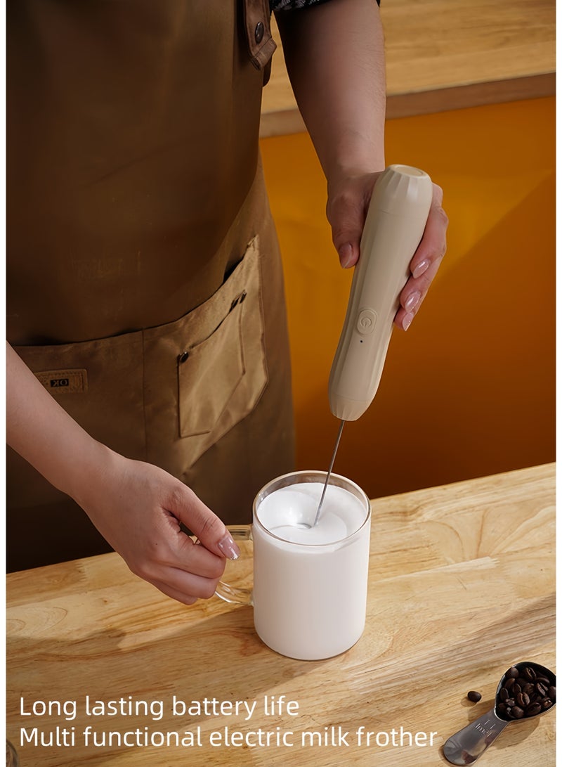 Electric milk frother, blender, wireless cream frother, handheld egg beater, household small coffee milk frother,Type-c charging port - Image 1