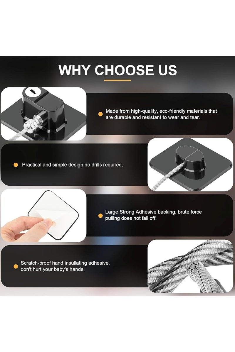 Flushrenic 2 pc Fridge Lock, Refrigerator Lock with Keys Child Proof Fridge Door Lock Freezer Door Lock and Child Safety Cabinet Locks for Cabinets Drawers Refrigerator Oven Toilet - Image 3