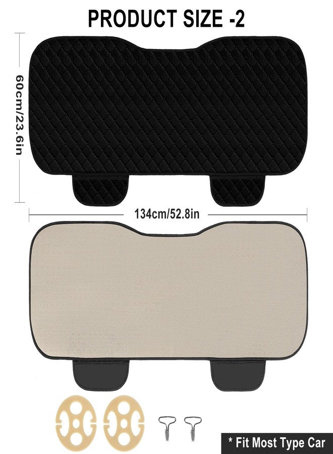 surpassme Car Seat Covers Universal Seat Covers for Car Accessories with Storage Pockets, Car Front Seat Covers and Rear Bench Coverfor Automotive, SUV, Truck, and Van(Black) - Image 4