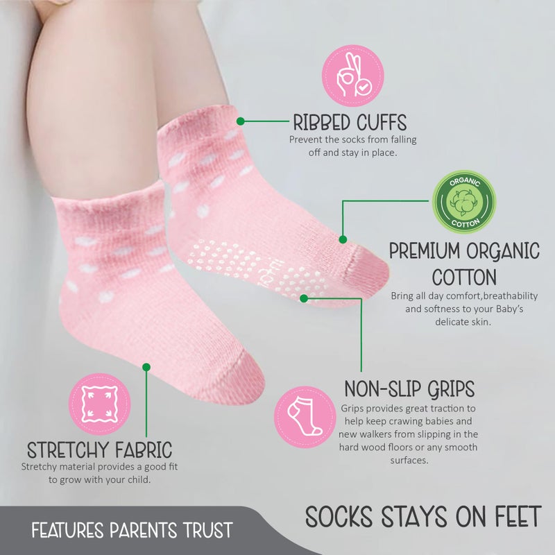 infancie Baby Socks 6 Pair Socks For Newborns â€“ Adorable Baby Girl Sock 0-6 Months, Comfortable Little Girls Sock, Gift For Baby Girls - Image 4