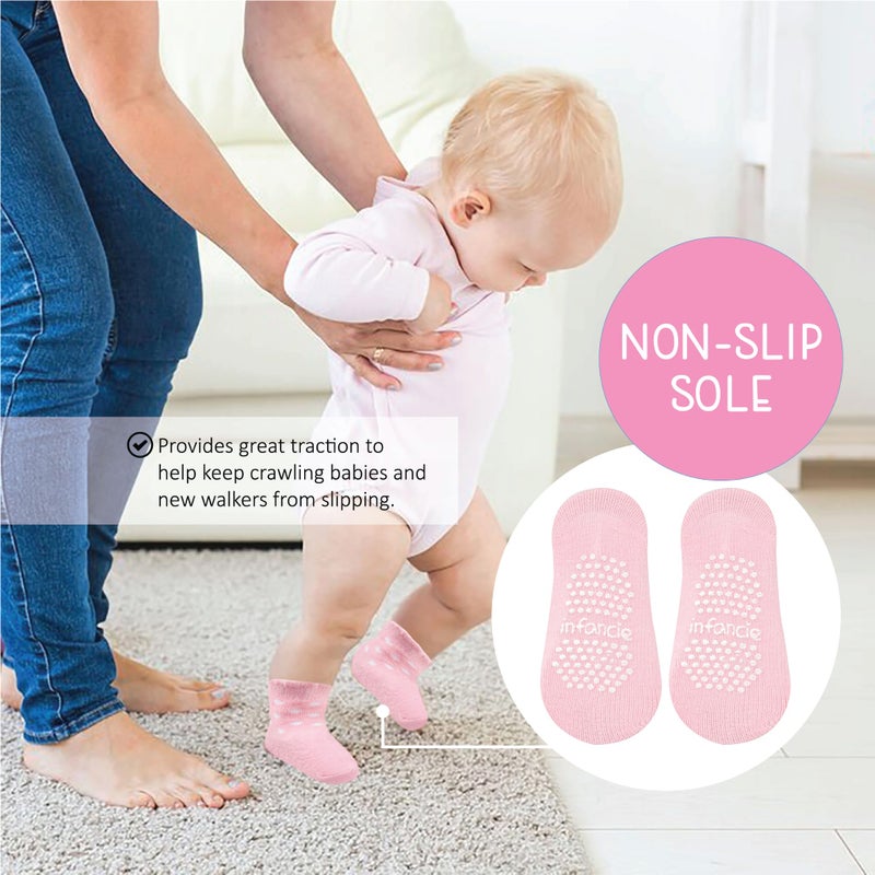 infancie Baby Socks 6 Pair Socks For Newborns â€“ Adorable Baby Girl Sock 0-6 Months, Comfortable Little Girls Sock, Gift For Baby Girls - Image 2