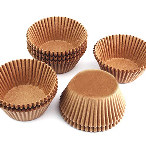 Eoonfirst Standard Size Baking Cups Food-Grade Greaseproof Paper Cupcake Liners 200 Pcs (Natural) - Image 2