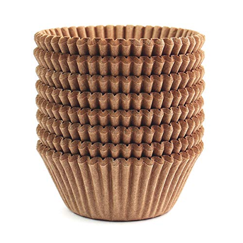 Eoonfirst Standard Size Baking Cups Food-Grade Greaseproof Paper Cupcake Liners 200 Pcs (Natural) - Image 1