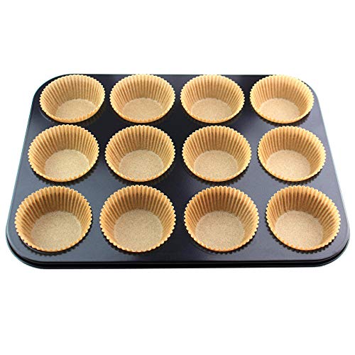 Eoonfirst Standard Size Baking Cups Food-Grade Greaseproof Paper Cupcake Liners 200 Pcs (Natural) - Image 5