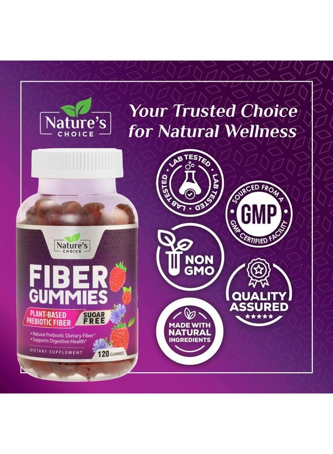 Nature's Choice Fiber Gummies 4g - Sugar Free Fiber Supplement for Adults, Daily Prebiotic Gummies to Support Digestive Health - Plant-Based Soluble Chews, Prebiotics - Image 4
