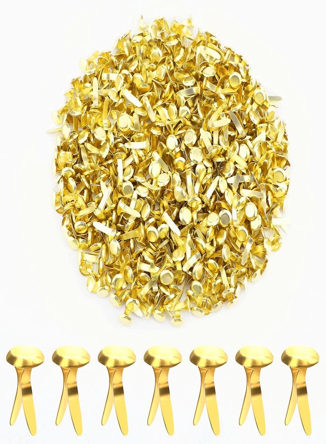 AIEX 600pcs Metal Brads Paper Fasteners Round Brass Fasteners Split Pins for Kids Crafts School Projects, Scrapbooking, Office, DIY Supplies 0.47x0.3inch (Gold) - Image 1