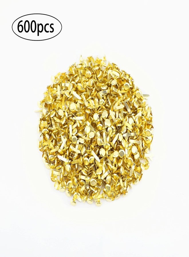 AIEX 600pcs Metal Brads Paper Fasteners Round Brass Fasteners Split Pins for Kids Crafts School Projects, Scrapbooking, Office, DIY Supplies 0.47x0.3inch (Gold) - Image 3