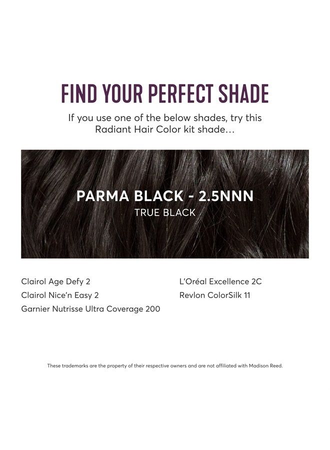 Madison Reed Radiant Hair Color Kit, Soft Black for 100% Coverage of Resistant Gray Hair, Ammonia-Free, 2.5NNN Parma Black, Permanent Hair Dye, Pack of 1  - Image 5
