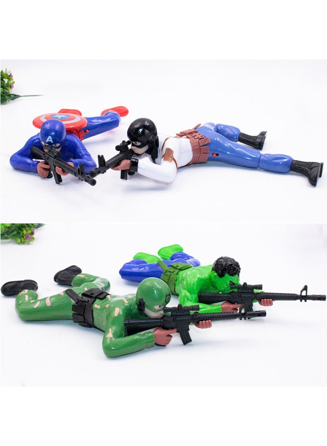 Bear Out Of The Electric Spider Man Climbing Children's Toys With Lights And Sounds Will Crawl Strong Brother Climbing Toys Wholesale-Color:U.S. Team Crawler  - Image 4