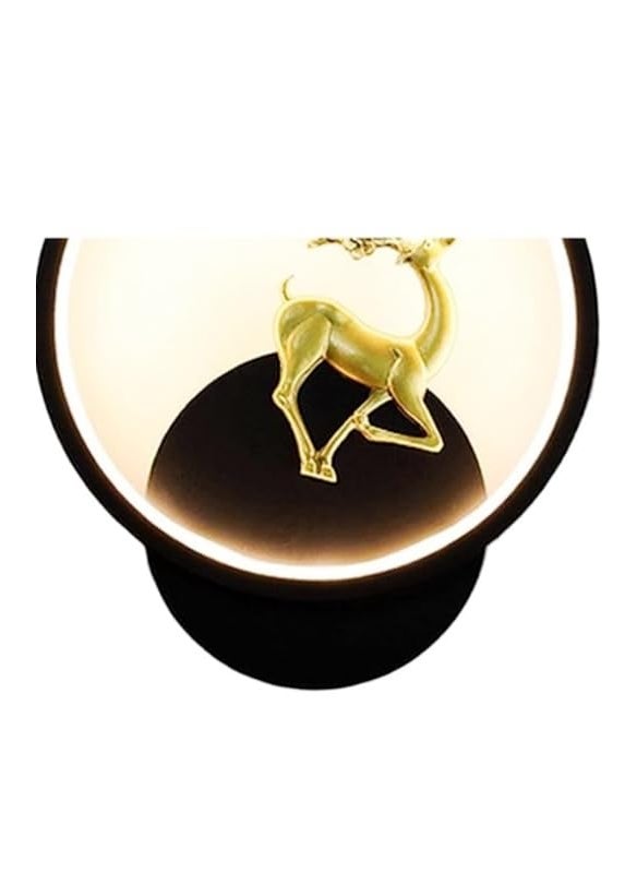 Mazaya MAZAYA Antique 3 in 1 Colored Wall Lamp with Switch for Home Décor| Night Lamp for Living Room, Drawing Room|(Black Round Deer) Color(Warm White+ Natural White+ Cold White)  - Image 5