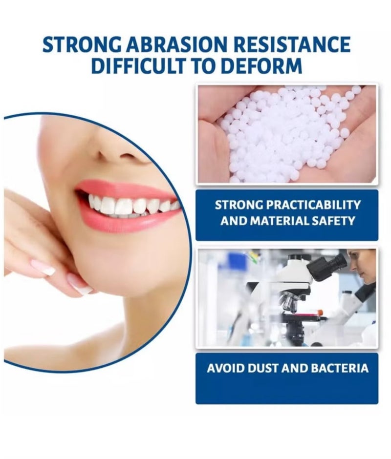EELHOE Thermal Forming False Teeth,Temporary Tooth Repair Beads Reusable Teeth Filling Replacement for Chipped Teeth,Thermal Beads for Missing & Broken Tooth Fake Teeth Non Toxic Tooth Repair Kit 30ml - Image 3