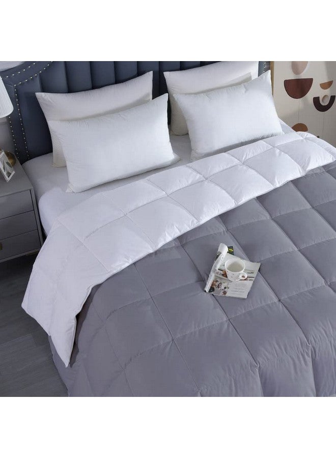 Razzai MammaYo Down Alternative Soft Quilted 300 GSM All Weather microfiber Comforter (60" x 90" Inches/152cm x 228cm) - Single Bed Comforters|Silver/White| TC - 400 - Image 4