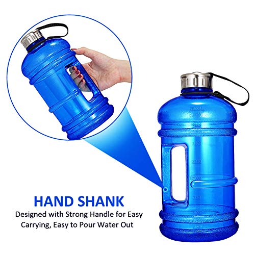 Vaupan Half Gallon Big Water Bottle, 2.2L/73 OZ Large Leak Proof Sports Jug with Handle, Huge BPA Free PETG Plastic Wide Mouth Drinking Container Flask for Fitness Gym Biking Travel Outdoor Water Jug - Image 5