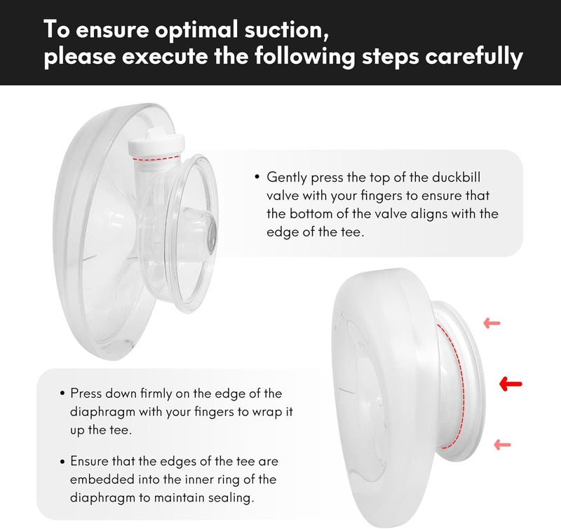 Durceler Elvie Stride Replacement Parts 8 Duckbill Valves  4 Silicone MembraneDiaphragm Compatible with Double Elvie Stride 2 Breast Pump Parts Accessories by DurcelerNot Original Pump Parts - Image 3