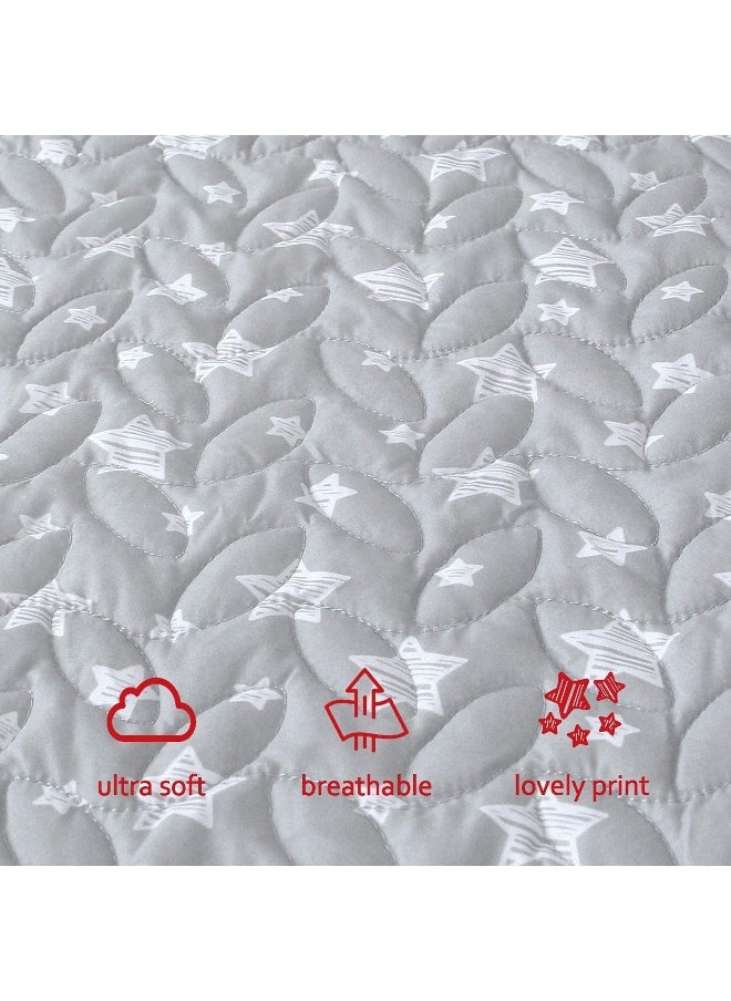 Moonsea Moonsea Travel Crib Sheet Quilted Fits Guava Lotus, Baby Bjorn, Dream on Me Travel Crib Light Playard, Mattress Pad for Guava Lotus Crib, Unisex, Boys or Girls  - Image 4