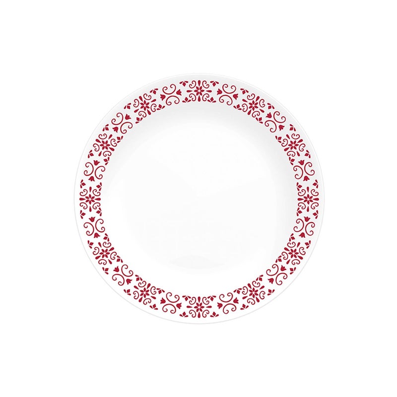 SKOODLE CORELLE Livingware Red Trellis 17 cm Small Plate, Lightweight & Durable, Made of Vitrelle Glass, Microwave & Dishwasher Safe, Elegant Crockery for Dining & Gifting - Set of 6 - Image 4