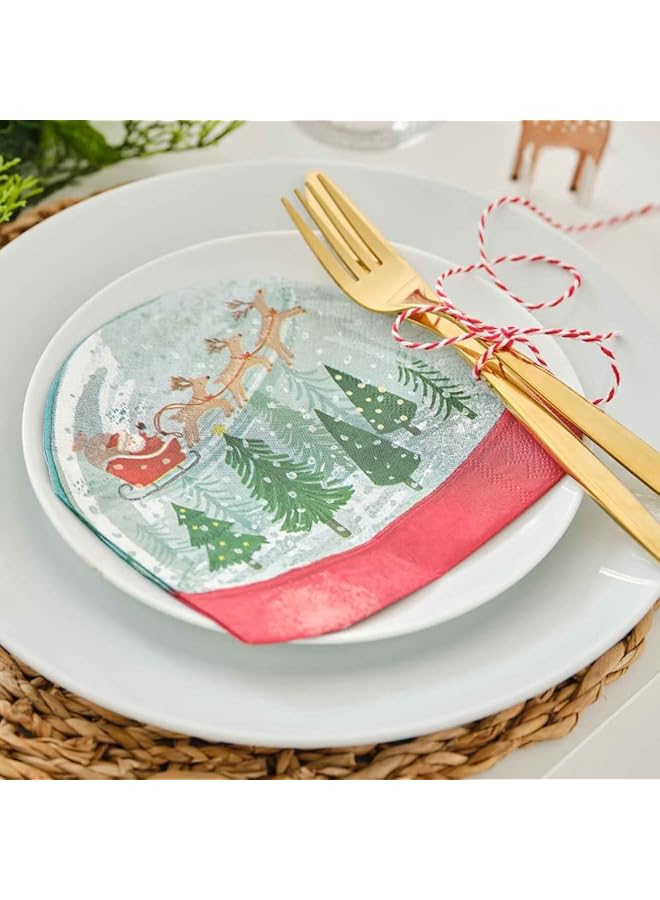 Ginger Ray Snowglobe Shaped Paper Napkins - Image 2