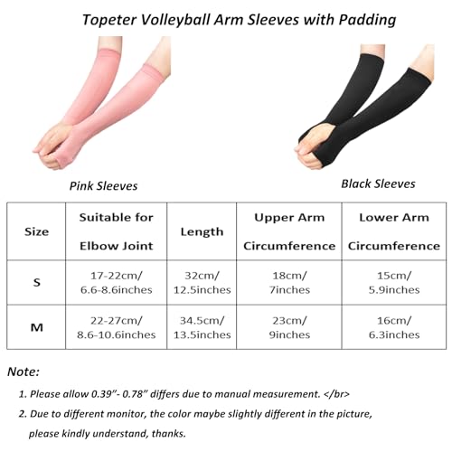 Topeter Passing Forearm Sleeve with Protection Pad for Teen Girls and Boys, Men and Women Volleyball Wrist Guard 1 Pair Black S - Image 5