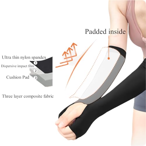 Topeter Passing Forearm Sleeve with Protection Pad for Teen Girls and Boys, Men and Women Volleyball Wrist Guard 1 Pair Black S - Image 2