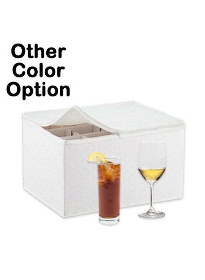 LAMINET Quilted Stemware Storage Case - Holds Up to 12 Stemware/Tall Glasses - RED - Image 4