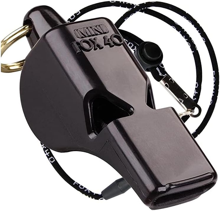 FOX40 Original Fox 40 Mini Whistle with Lanyard Black - Image 1