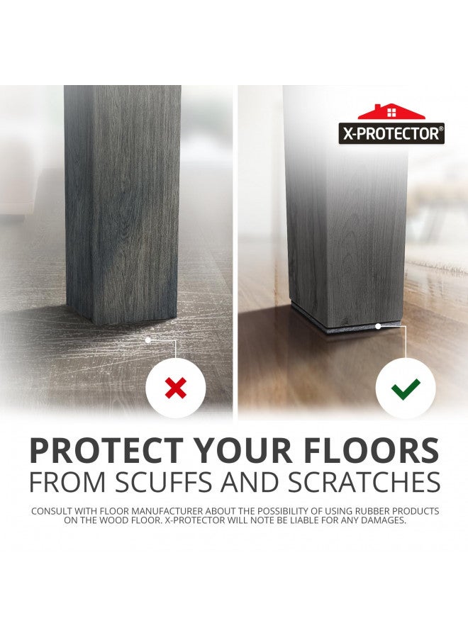 X-Protector Non Slip Furniture Pads X-PROTECTOR - 8 PCS 4" - Premium Furniture Grippers! Rubber Feet Hardwood Floor Protectors for Furniture Legs - Couch Stoppers - Keep Your Furniture in Place Forever! - Image 2