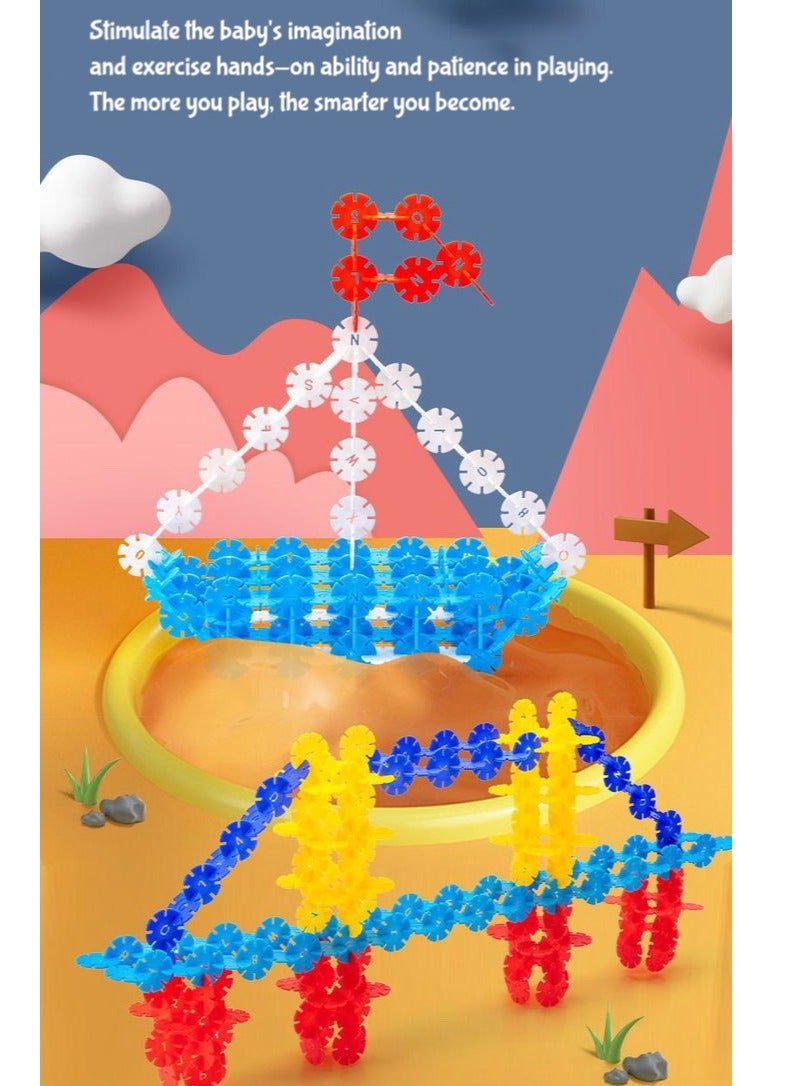 300 Pieces Snowflakes Building Blocks Educational Games  Includes storage box  - Image 3