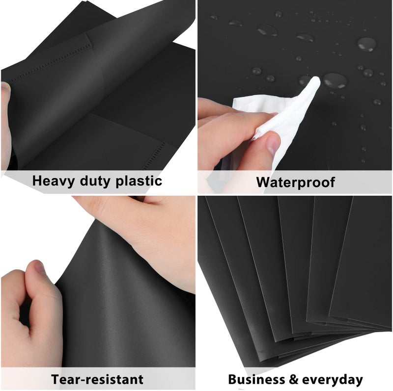HABGP 6 Pack Black File Folders with Pockets and Business Card Slot, Letter Size Plastic 2 Pocket Folders for Documents, Office Filing Cabinet Folders, School Supplies for College Students - Image 3