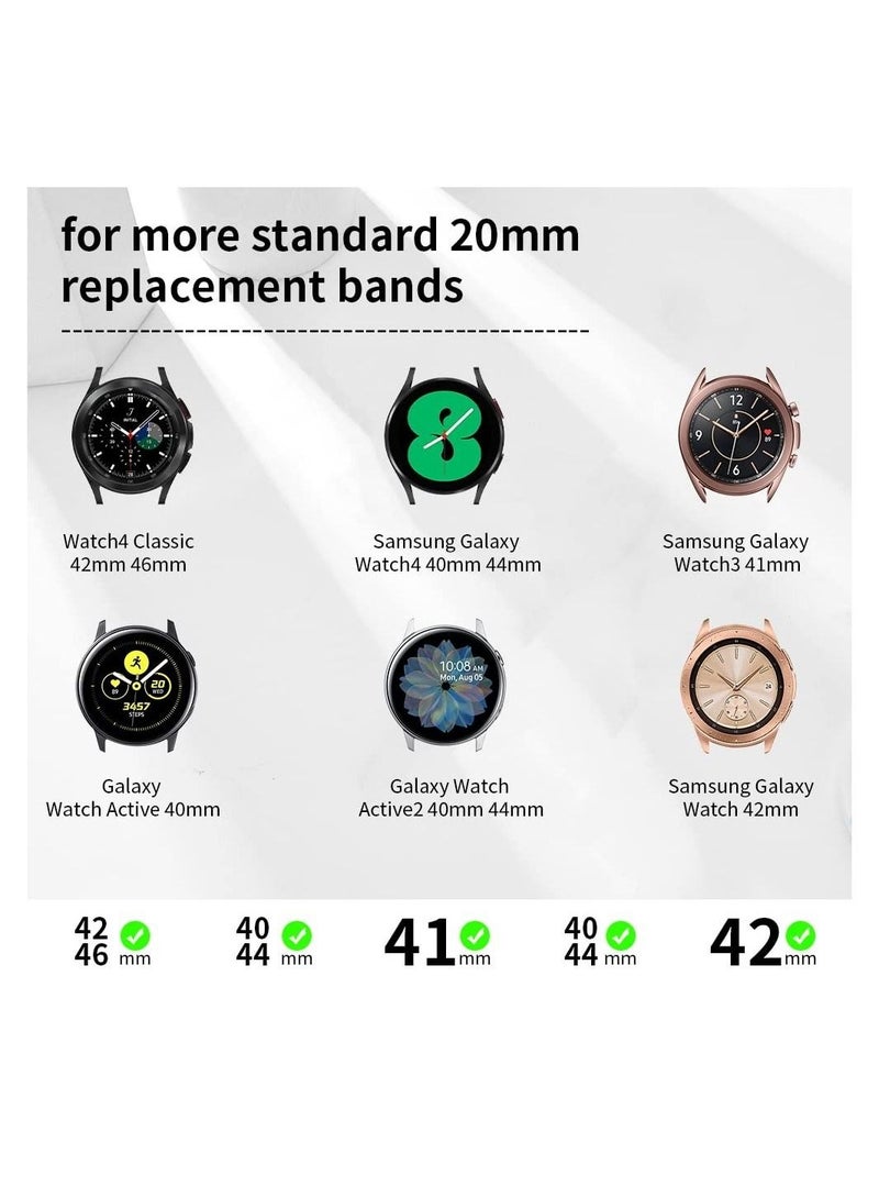 Captaintech 20mm Watch Bands Compatible with Galaxy Watch 5/ 4 40mm 44mm/ for Classic 42mm 46mm/ for Samsung Active 2 Watch Bands 40mm 44mm/ for Watch 5 pro 45mm, Stainless Steel Bracelets - Image 5