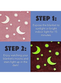 FASHION HOME Kids Glow in The Dark Blanket Soft Throw All Seasons for Couch Sofa Bed 150 x 120cm  - Image 2