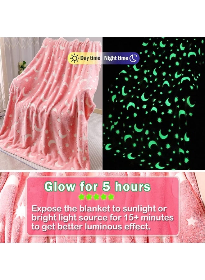 FASHION HOME Kids Glow in The Dark Blanket Soft Throw All Seasons for Couch Sofa Bed 150 x 120cm - Image 3