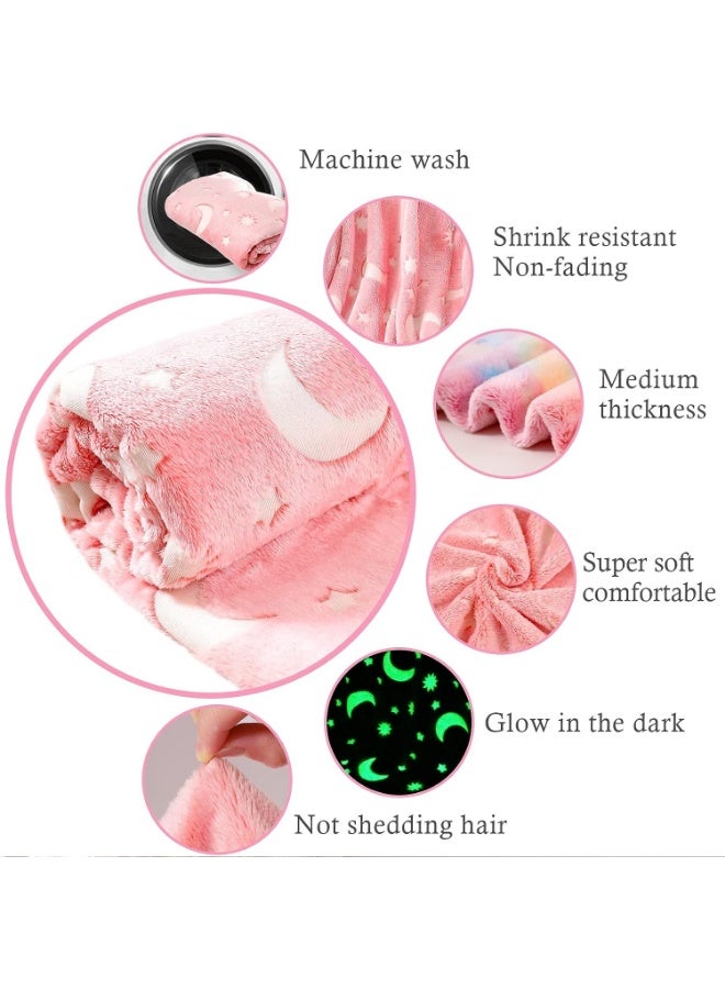 FASHION HOME Kids Glow in The Dark Blanket Soft Throw All Seasons for Couch Sofa Bed 150 x 120cm - Image 2