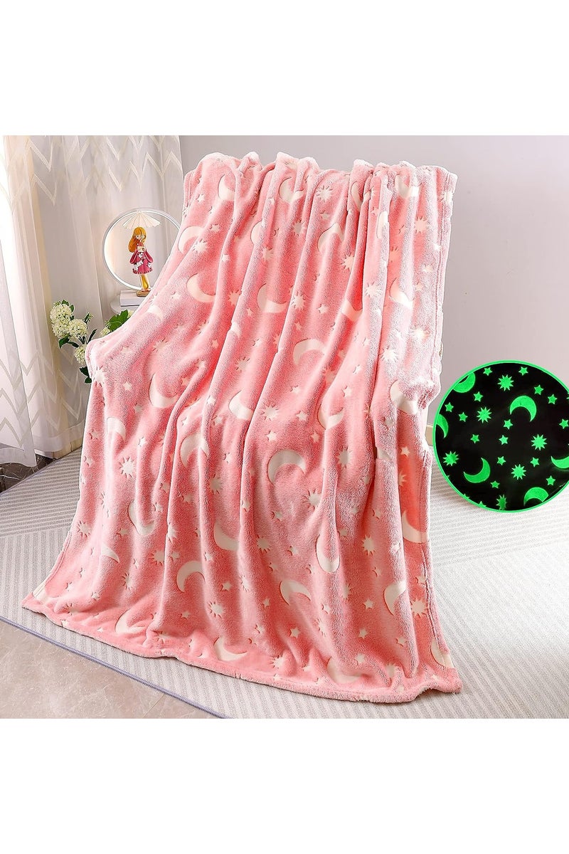 FASHION HOME Kids Glow in The Dark Blanket Soft Throw All Seasons for Couch Sofa Bed 150 x 120cm - Image 1