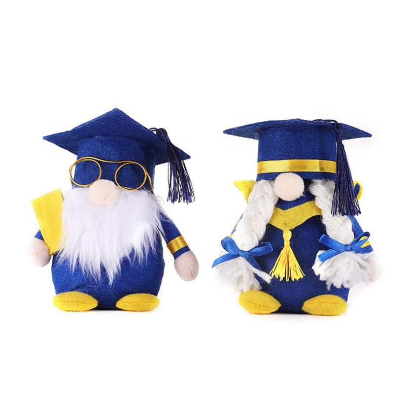Graduation Season Gnome Doll Blue Faceless Decorative Toy Graduation Ceremony Gift Wearing Bachelor Cap Plush Doll Ornament Class Table Party Decoration - Image 5