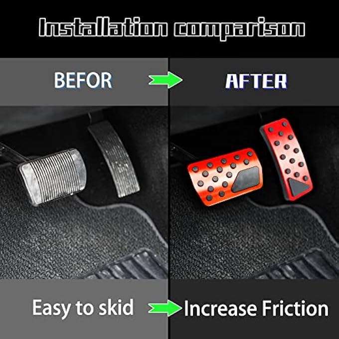 No Drilling Aluminum Accelerator Pedal Covers,Anti-Slip Brake Pedal Cover For Dodge 2011-2022 Durangoï¼ŒCompatible with Jeep 2011-2022 Grand Cherokee(Black) - Image 3