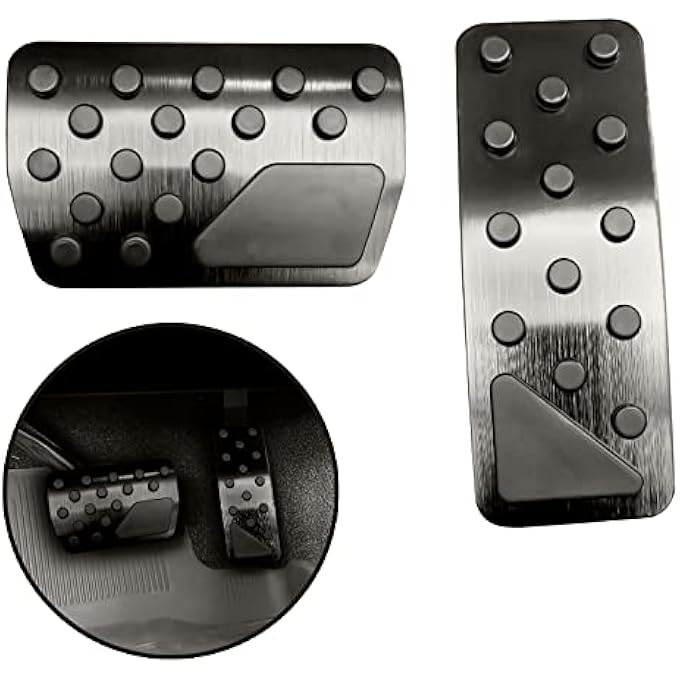 No Drilling Aluminum Accelerator Pedal Covers,Anti-Slip Brake Pedal Cover For Dodge 2011-2022 Durangoï¼ŒCompatible with Jeep 2011-2022 Grand Cherokee(Black) - Image 2